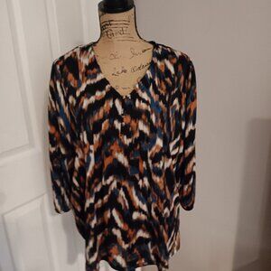 Multi-Color Ava & Grace Woman Pullover Blouse Size 1X